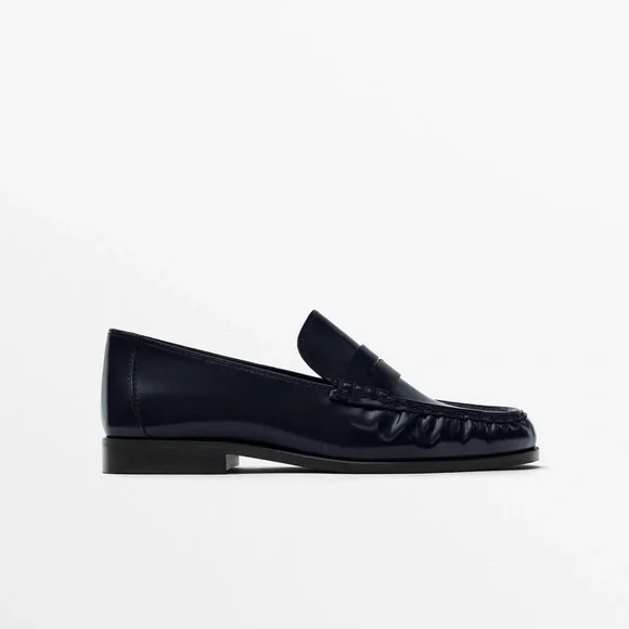Massimo Dutti | Shoes | Nwt Massimo Dutti Navy Blue Leather  display picture 3